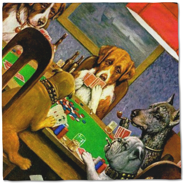 Dogs Playing Poker by C.M.Coolidge Cloth Napkins - Personalized Dinner (Full Open)