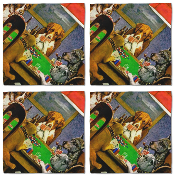 Dogs Playing Poker by C.M.Coolidge Cloth Napkins - Personalized Lunch (APPROVAL) Set of 4