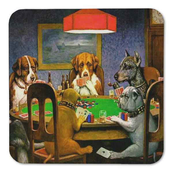 Dogs Playing Poker by C.M.Coolidge Coaster Set - FRONT (one)