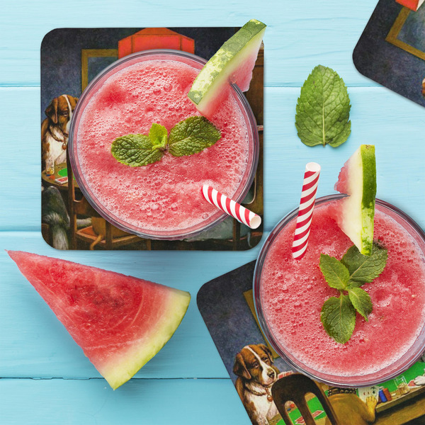 Dogs Playing Poker by C.M.Coolidge Coaster Set - LIFESTYLE