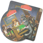 Dogs Playing Poker by C.M.Coolidge Rubber Backed Coaster