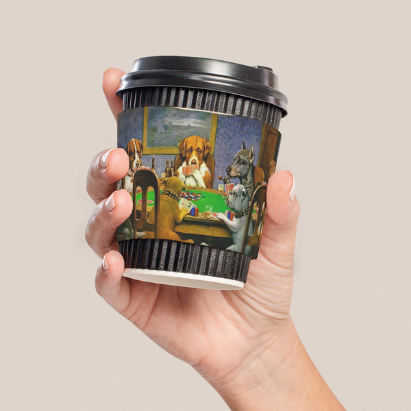 Dogs Playing Poker by C.M.Coolidge Coffee Cup Sleeve - LIFESTYLE