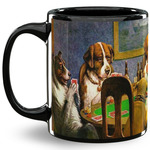 Dogs Playing Poker by C.M.Coolidge 11 Oz Coffee Mug - Black