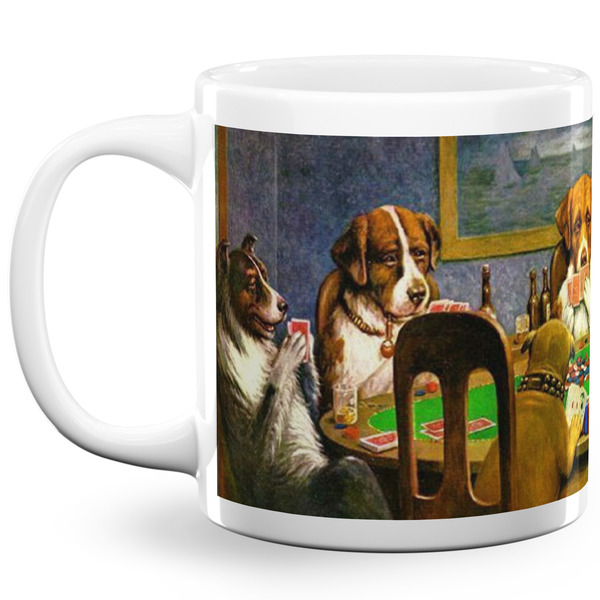Custom Dogs Playing Poker by C.M.Coolidge 20 Oz Coffee Mug - White