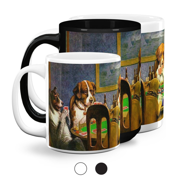 Dogs Playing Poker by C.M.Coolidge Coffee Mugs Main
