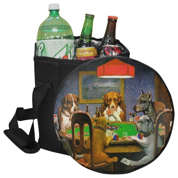 Custom Dogs Playing Poker 1903 C.M.Coolidge Collapsible Cooler & Seat