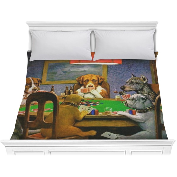 Custom Dogs Playing Poker 1903 C.M.Coolidge Comforter - King