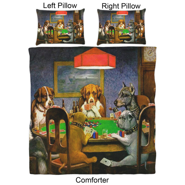 Dogs Playing Poker by C.M.Coolidge Comforter Set - Queen - Approval