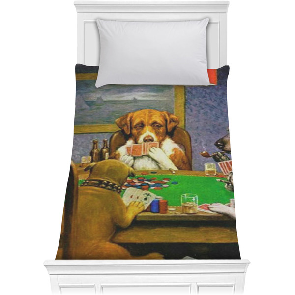 Dogs Playing Poker by C.M.Coolidge Comforter (Twin)