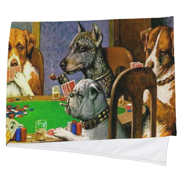 Custom Dogs Playing Poker by C.M.Coolidge Cooling Towel