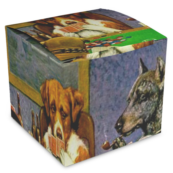 Custom Dogs Playing Poker by C.M.Coolidge Cube Favor Gift Boxes