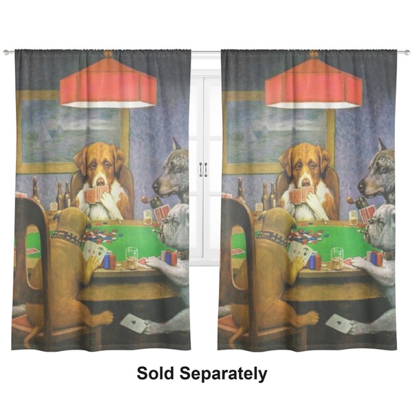 Dogs Playing Poker by C.M.Coolidge Curtains
