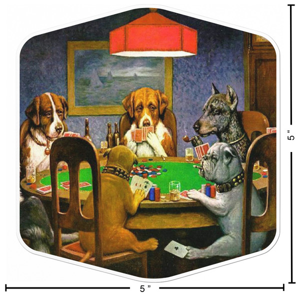 Dogs Playing Poker by C.M.Coolidge Custom Shape Iron On Patches - L - APPROVAL