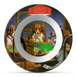 Dogs Playing Poker by C.M.Coolidge Plastic Bowl - Microwave Safe - Composite Polymer