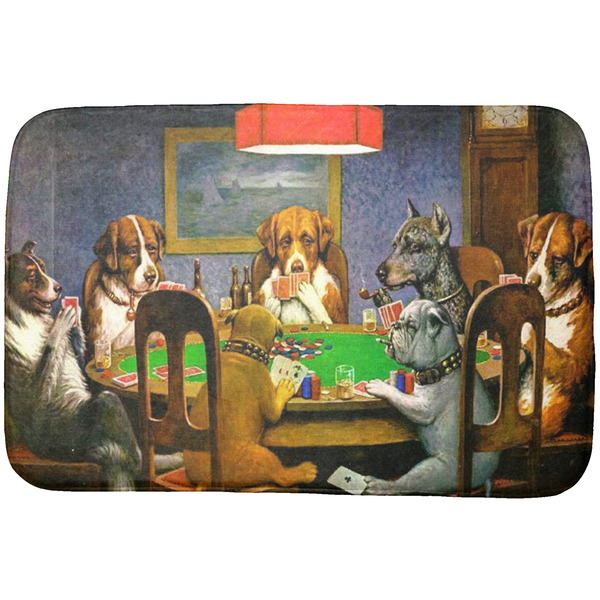 Custom Dogs Playing Poker 1903 C.M.Coolidge Dish Drying Mat