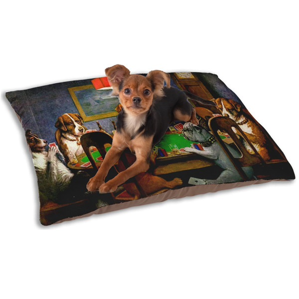 Custom Dogs Playing Poker by C.M.Coolidge Dog Bed - Small
