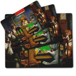 Dogs Playing Poker by C.M.Coolidge Dog Food Mat
