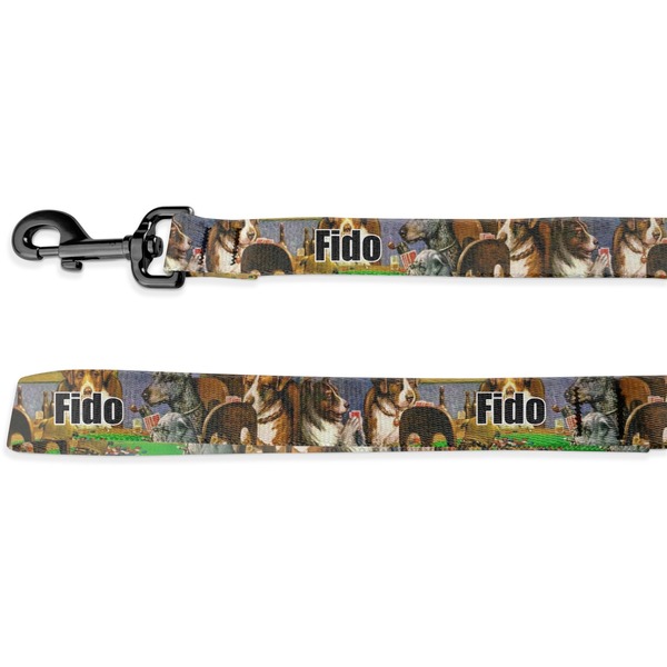 Custom Dogs Playing Poker by C.M.Coolidge Deluxe Dog Leash - 4 ft