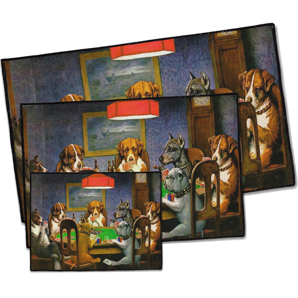 Dogs Playing Poker by C.M.Coolidge Door Mats - PARENT MAIN