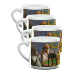 Dogs Playing Poker by C.M.Coolidge Double Shot Espresso Cups - Set of 4