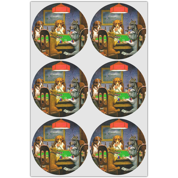 Dogs Playing Poker by C.M.Coolidge Drink Topper - Large - Set of 6