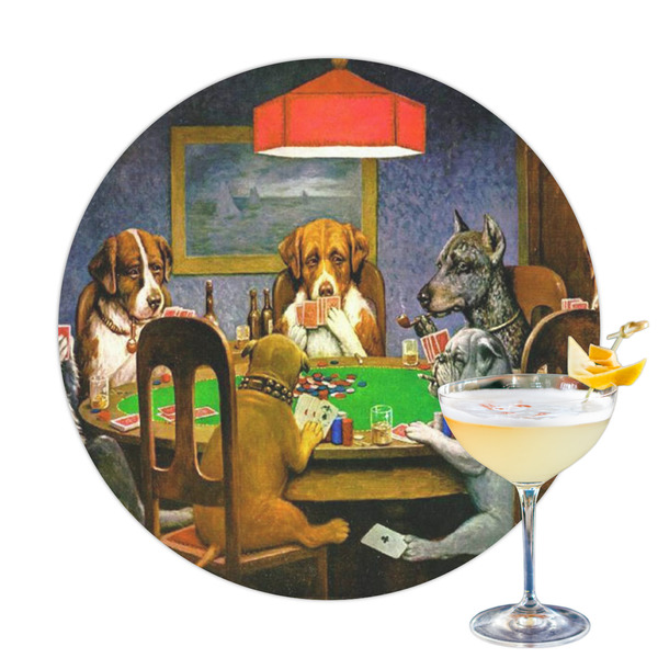 Custom Dogs Playing Poker by C.M.Coolidge Printed Drink Topper