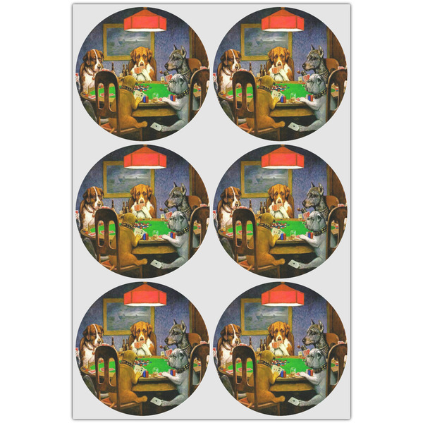Dogs Playing Poker by C.M.Coolidge Drink Topper - XLarge - Set of 6