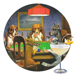 Dogs Playing Poker by C.M.Coolidge Printed Drink Topper - 3.5"