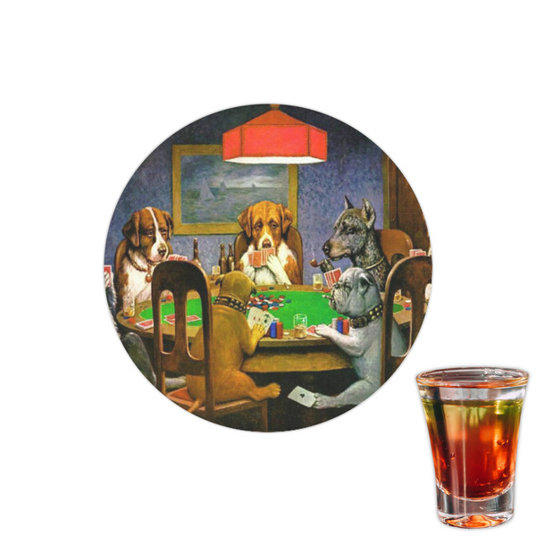 Custom Dogs Playing Poker by C.M.Coolidge Printed Drink Topper - 1.5"