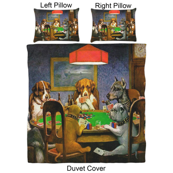 Dogs Playing Poker by C.M.Coolidge Duvet Cover Set - Queen - Approval