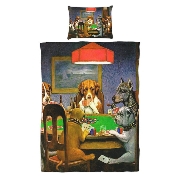 Dogs Playing Poker by C.M.Coolidge Duvet Cover Set - Twin - Alt Approval