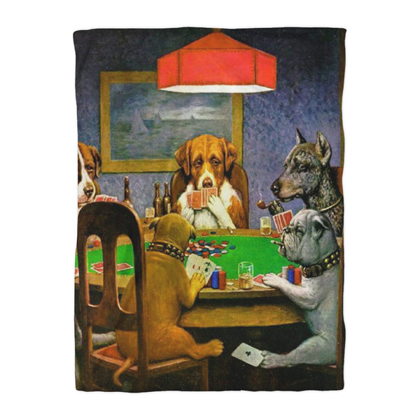 Dogs Playing Poker by C.M.Coolidge Duvet Cover - Twin XL - Front