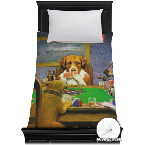 Custom Dogs Playing Poker by C.M.Coolidge Duvet Cover - Twin XL
