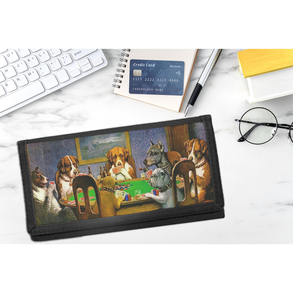 Dogs Playing Poker by C.M.Coolidge DyeTrans Checkbook Cover - LIFESTYLE