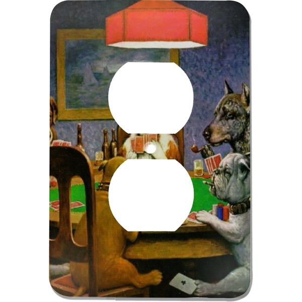 Custom Dogs Playing Poker by C.M.Coolidge Electric Outlet Plate