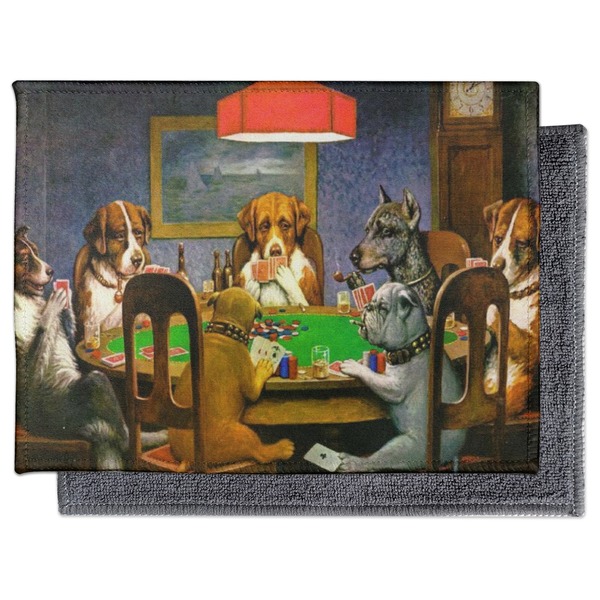 Dogs Playing Poker by C.M.Coolidge Electronic Screen Wipe - Flat