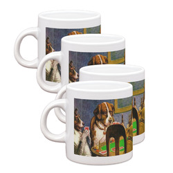 Dogs Playing Poker by C.M.Coolidge Single Shot Espresso Cups - Set of 4