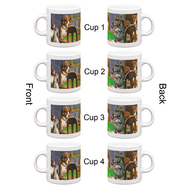 Dogs Playing Poker by C.M.Coolidge Espresso Cup Set of 4 - Apvl