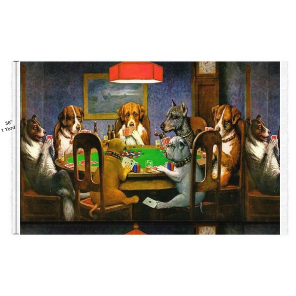 Dogs Playing Poker by C.M.Coolidge Fabric Full Yard