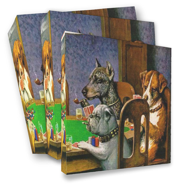 Custom Dogs Playing Poker by C.M.Coolidge 3 Ring Binder - Full Wrap