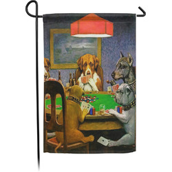 Dogs Playing Poker by C.M.Coolidge Small Garden Flag - Single Sided