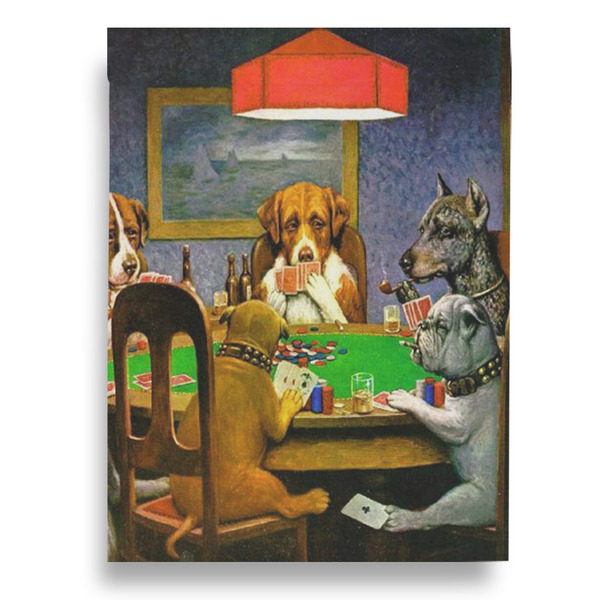Dogs Playing Poker by C.M.Coolidge Garden Flags - Large - Double Sided - BACK