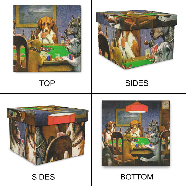 Dogs Playing Poker by C.M.Coolidge Gift Boxes with Lid - Canvas Wrapped - Large - Approval