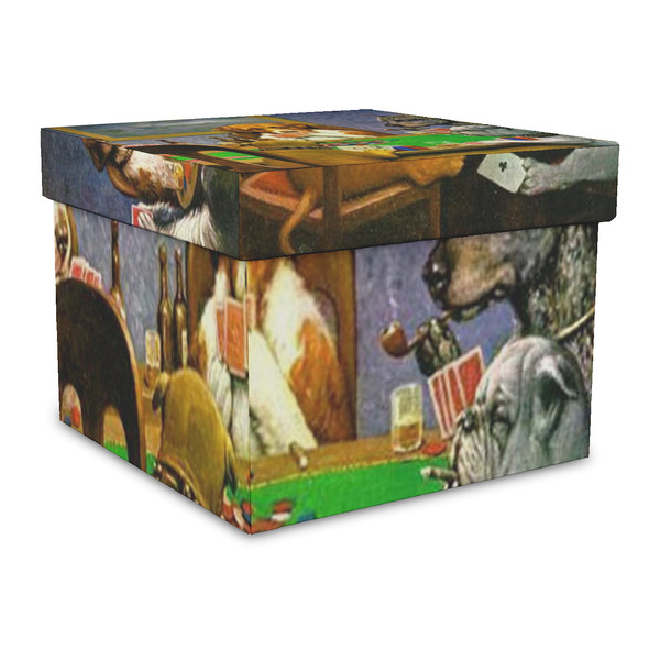 Custom Dogs Playing Poker by C.M.Coolidge Gift Box with Lid - Canvas Wrapped - Large