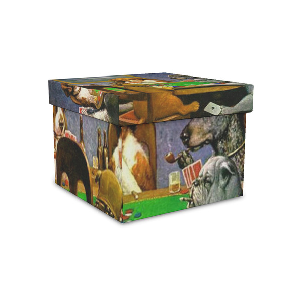 Custom Dogs Playing Poker by C.M.Coolidge Gift Box with Lid - Canvas Wrapped - Small