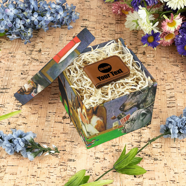 Dogs Playing Poker by C.M.Coolidge Gift Boxes with Lid - Canvas Wrapped - Small - In Context