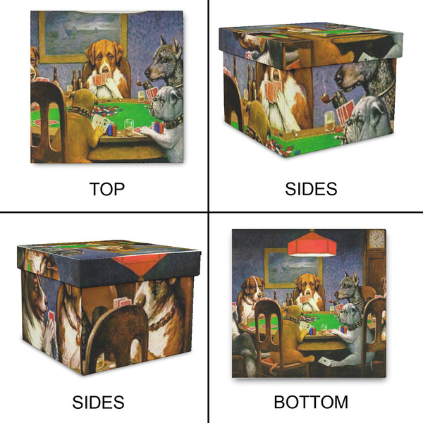 Dogs Playing Poker by C.M.Coolidge Gift Boxes with Lid - Canvas Wrapped - X-Large - Approval
