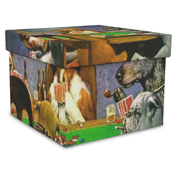 Custom Dogs Playing Poker by C.M.Coolidge Gift Box with Lid - Canvas Wrapped - X-Large