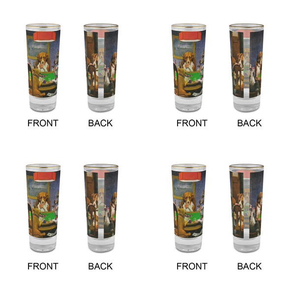 Dogs Playing Poker by C.M.Coolidge Glass Shot Glass - 2 oz - Set of 4 - APPROVAL