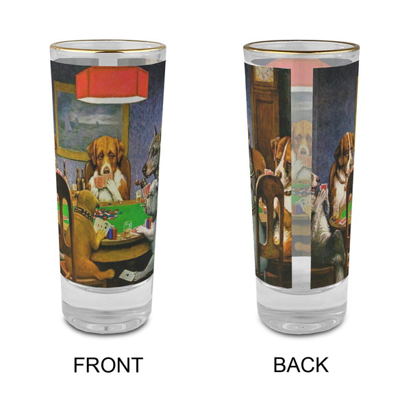 Dogs Playing Poker by C.M.Coolidge Glass Shot Glass - 2 oz - Single - APPROVAL